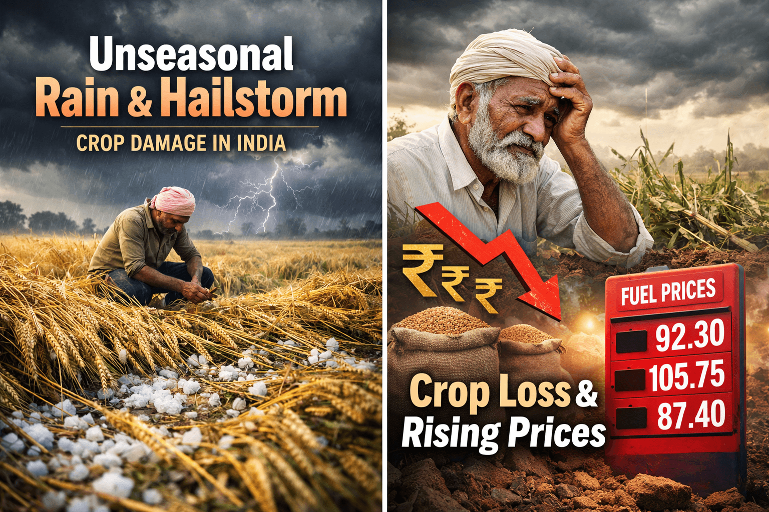 Unseasonal Rain & Hailstorms Hit India: Massive Crop Damage Raises Food Price Fears in 2026